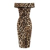  Off-shoulder Leopard Pencil Dress