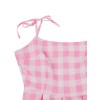 Plus Size Pink  Plaid Strap Dress