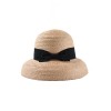  Black Bowknot Raffia Hat