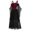 Plus Size  Suspender Contrast Color Chiffon Strap Dress