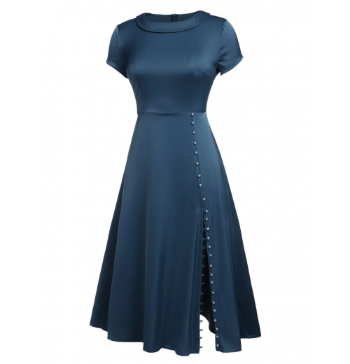 Blue  Pearl Buttons Darlene Dress