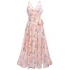 Light Pink Butterfly Strap Lace-up Vintage Dress