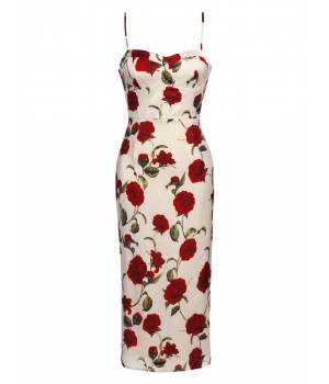  Rose Suspender Pencil Dress