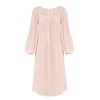 Pink  Puff Sleeves Knitted Nightgown