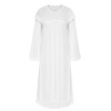 White  Solid Lantern Sleeve Nightgown