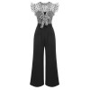 Black  Mesh Bow-knot Patchwork Jumpsuit