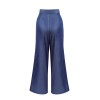 Blue  High Waist Wide Leg Pants