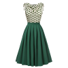 Green  Solid Pleated Skirts