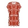 Red  Embroidery Hollow Wrap Cover-up