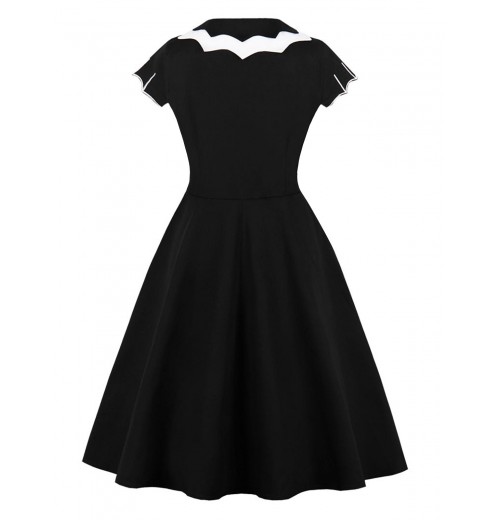 Plus Size Black  Bat Swing Dress