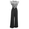 Black  Mesh Bow-knot Patchwork Jumpsuit