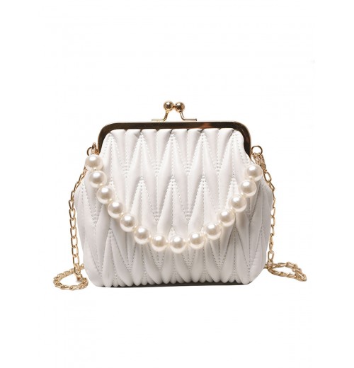  Pearl Chain Solid Frame Bag