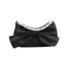  Bowknot Pearl Solid Underarm Bag