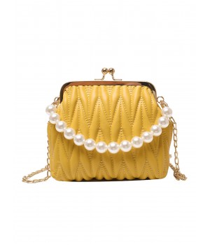  Pearl Chain Solid Frame Bag