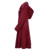 Wine Red  Solid Button Coat