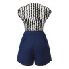 2PCS  Black Curves Blouse & Navy Blue Shorts