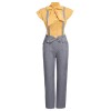 2PCS  Blouse Top & Suspender Pants