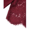 Wine Red  Lace Patchwork Jumpsuit