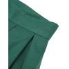 Green  Solid Pleated Skirts