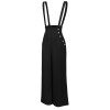 Black  Solid Suspender Pants