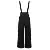 Black  Solid Suspender Pants