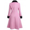 Pre-Sale Plus Size Pink  Velvet Patchwork Button Coat