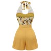 Yellow  Sunflower Halter Romper