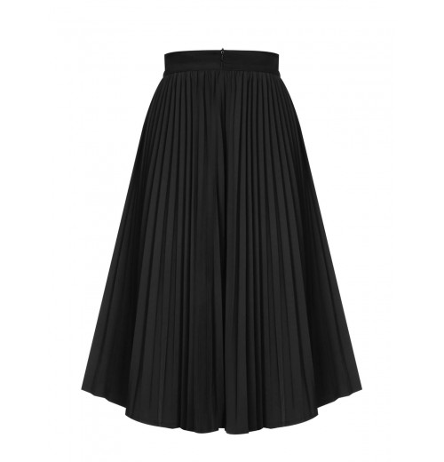 Black  Elegant Pleated Skirt