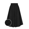 Black  Elegant Pleated Skirt