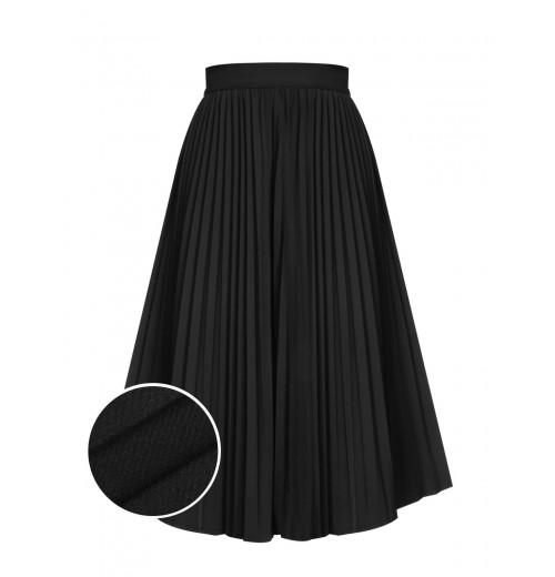 Black  Elegant Pleated Skirt