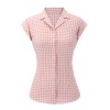 Pink  Gingham Plaid Lapel Shirt