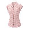 Pink  Gingham Plaid Lapel Shirt