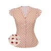  Red Polka Dot Fly Sleeve Blouse