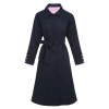 Pre-Sale Dark Blue  Solid Belted Coat