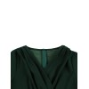 Plus Size Dark Green  V-Neck Solid Swing Dress