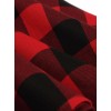 Plus Size Red & Black  Plaid Lapel Dress With Belt