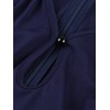 Plus Size Dark Blue  Keyhole Swing Dress