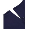 Plus Size Dark Blue  Keyhole Swing Dress