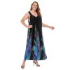 Plus Size  Bohemian Feather Print Shift Dress