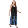 Plus Size  Bohemian Feather Print Shift Dress