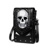 Black Halloween Embroidered Skull Bag