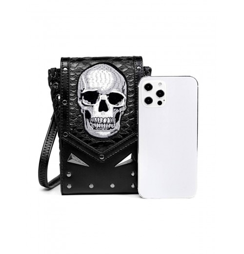 Black Halloween Embroidered Skull Bag