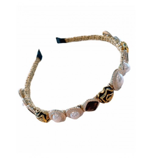 Gold Shiny Pearl Gem Headband