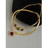 2PCS Gold Glass Rehinestone Alloy Necklace