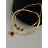 2PCS Gold Glass Rehinestone Alloy Necklace