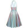 Rainbow  Stripe Pocket Swing Dress