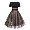 Black  Polka Dot Swing Vintage Dress