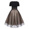 Black  Polka Dot Swing Vintage Dress