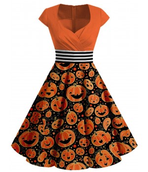 Plus Size Orange  Costume Dress