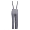 Gray  Plaids Suspender Pants